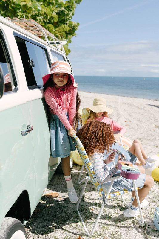 Basic Stripe Henley - Pink/Red