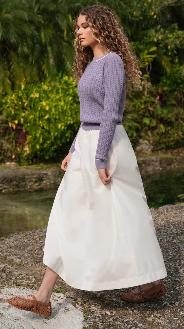 Purple Ruth Cable Sweater