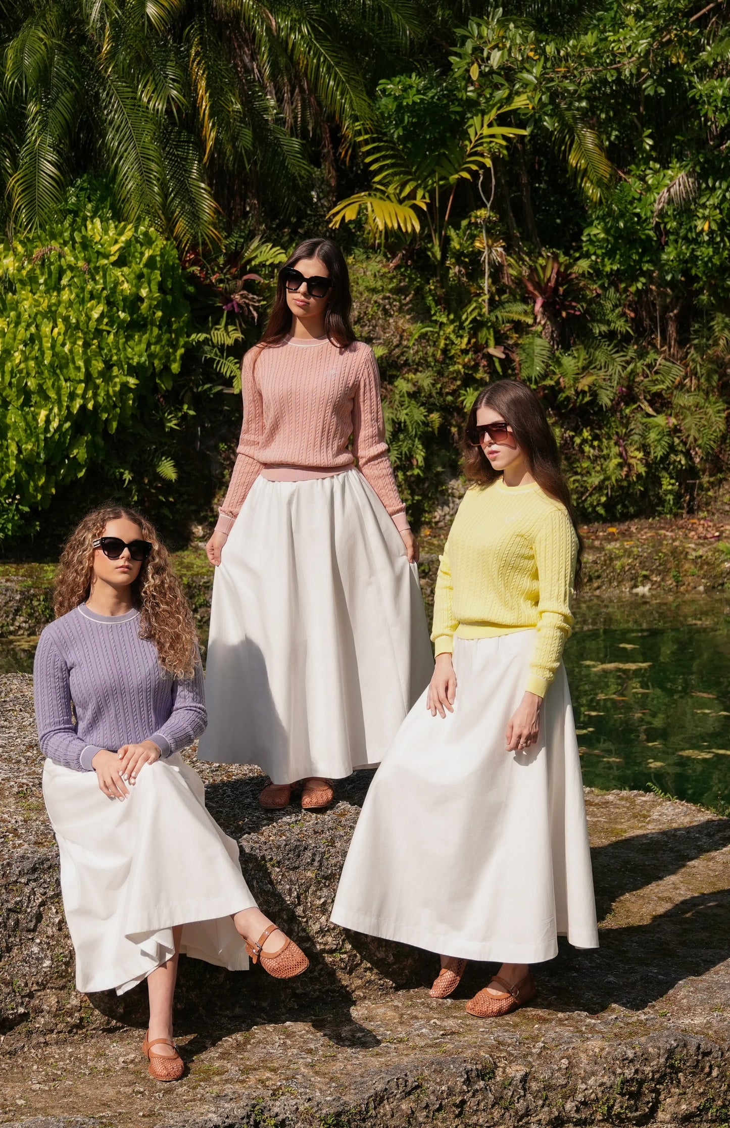 Pale Yellow Ruth Cable Sweater