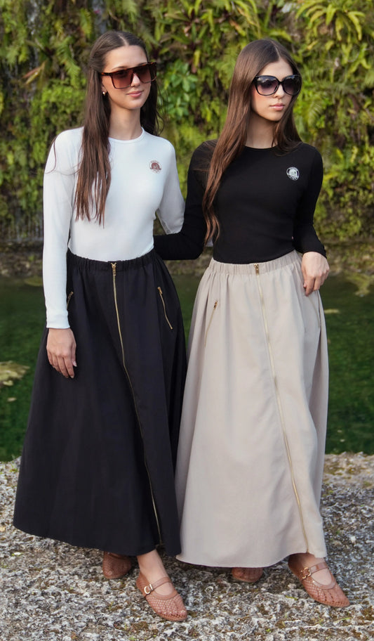 Black Kim Zipper Skirt