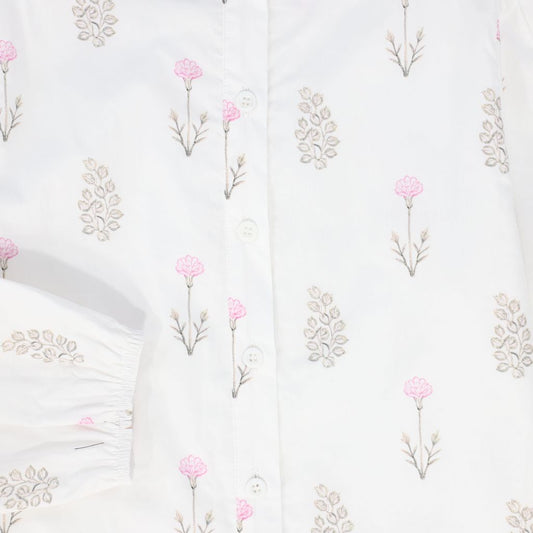 Scattered Floral Gathered Neck Blouse