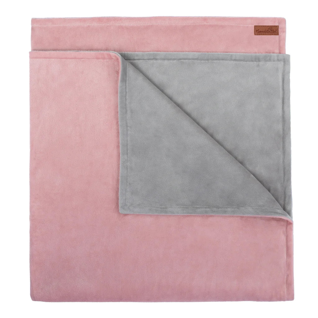 MinkyBee Stroller Blanket - Dusty Pink/Grey