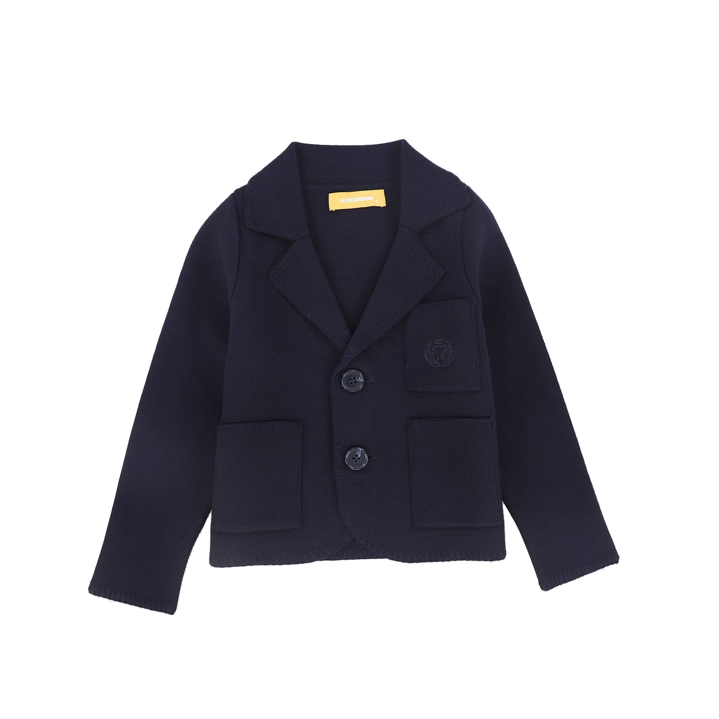 Piped Knit Blazer- Navy