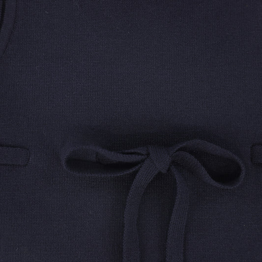 Bow Knit Overalls - Navy