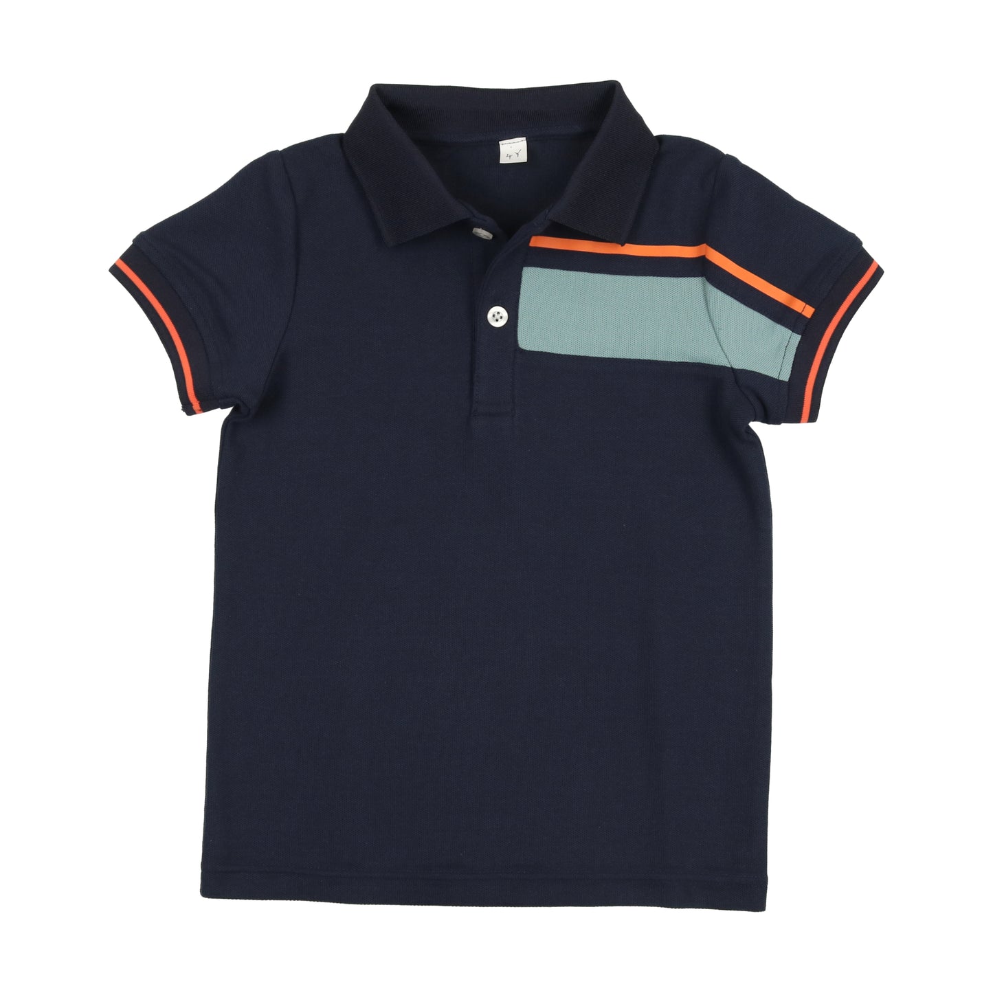 Navy/Light Blue Block Polo Short Sleeve