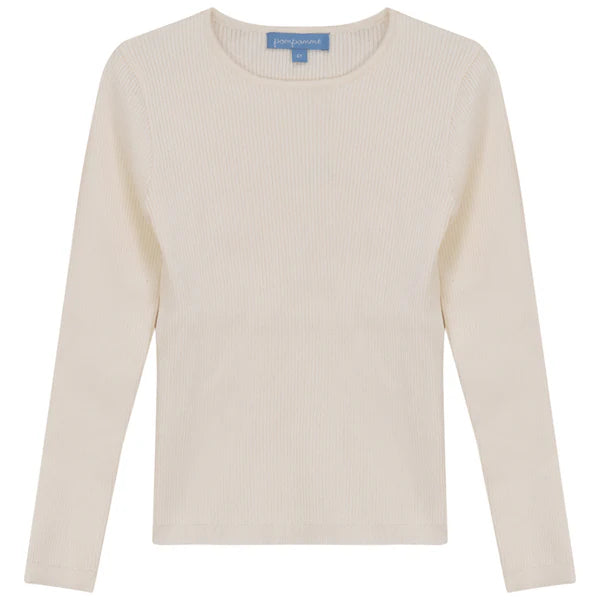 Wool Jumper and Ribbed Top- Cream
