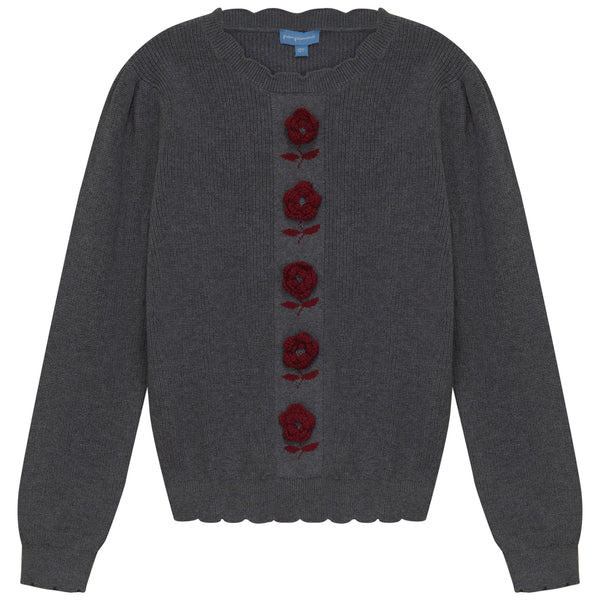 Embroidered Sweater Flower