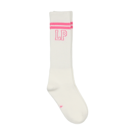 LP Knee Socks- White/Pink