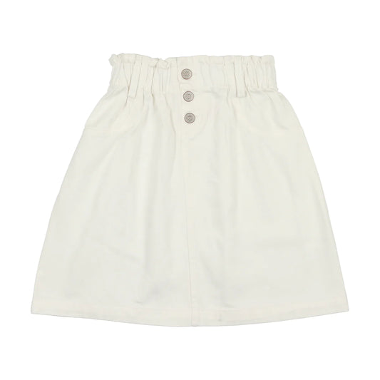 Paperbag Skirt- White Denim