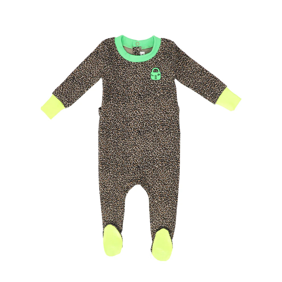 Leopard/Green Leopard Footie