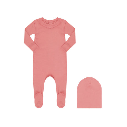 Solid Pajama Stretchy- Coral