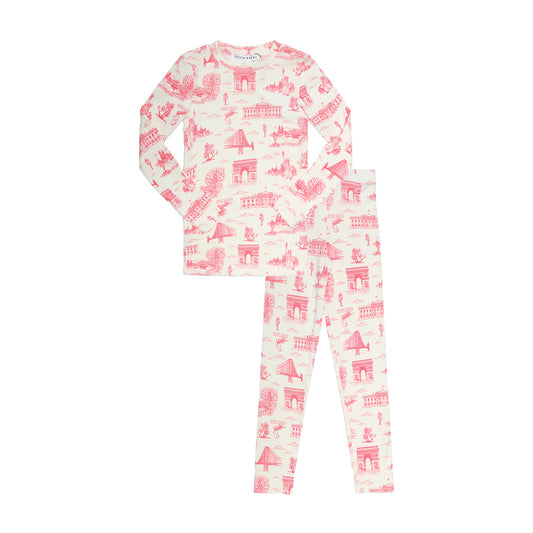 Ivory/Pink Toile Pajamas