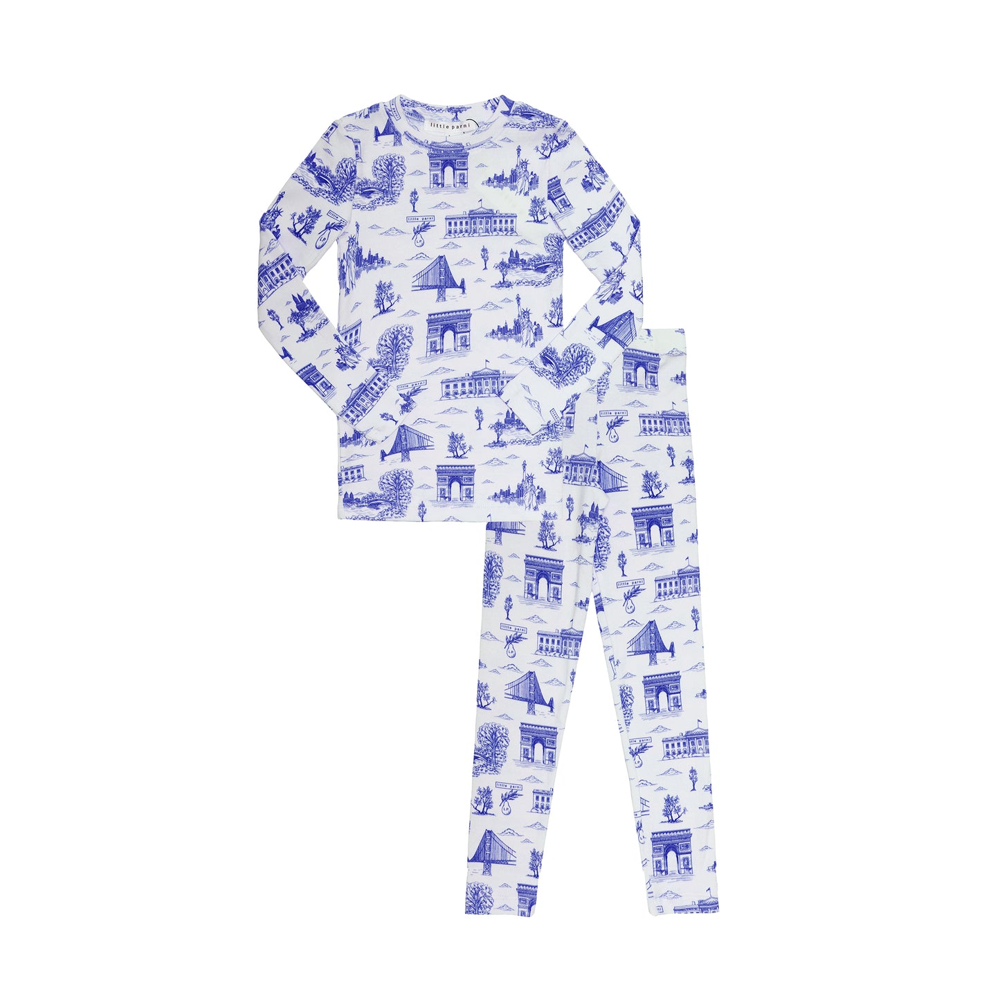 Ivory/Blue Toile Pajamas