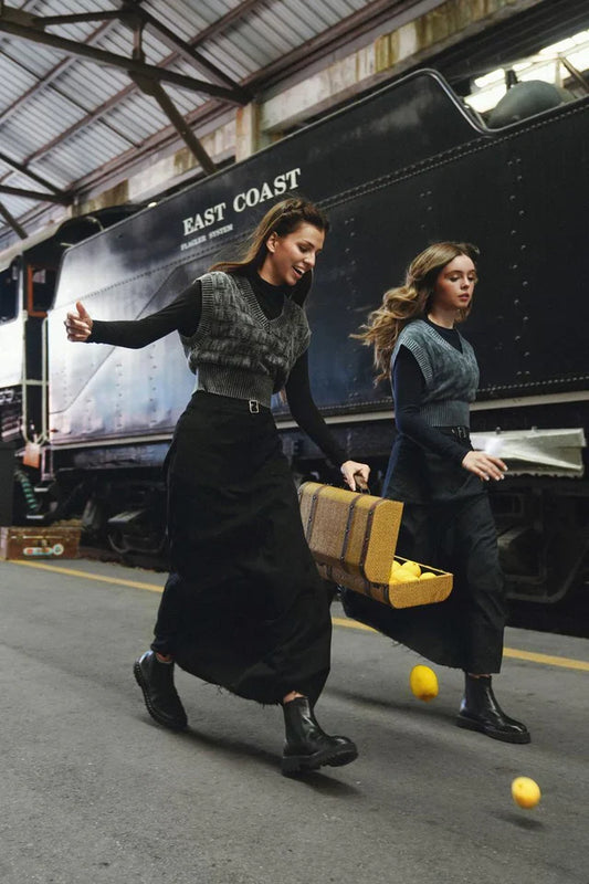 Black Denim Isla Distressed Vest