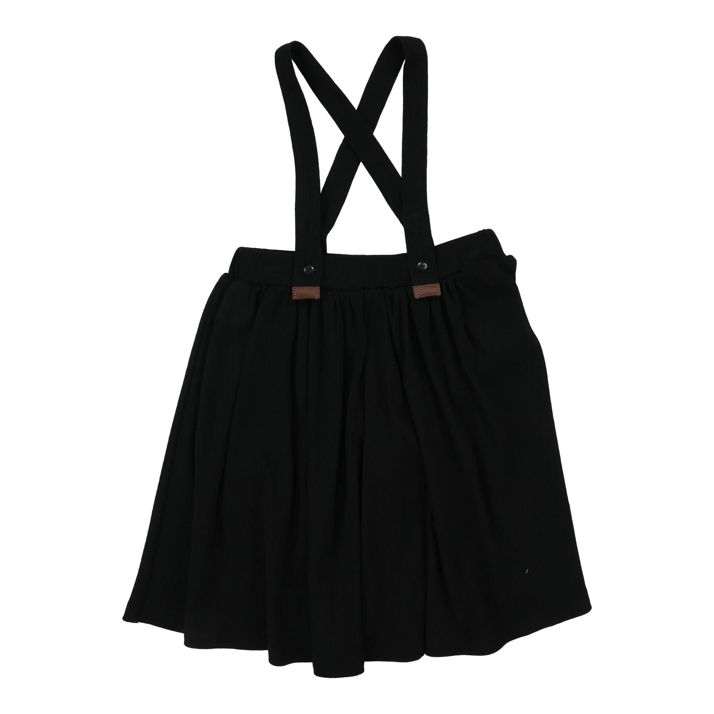 Ribbed Suspender Skirt Black