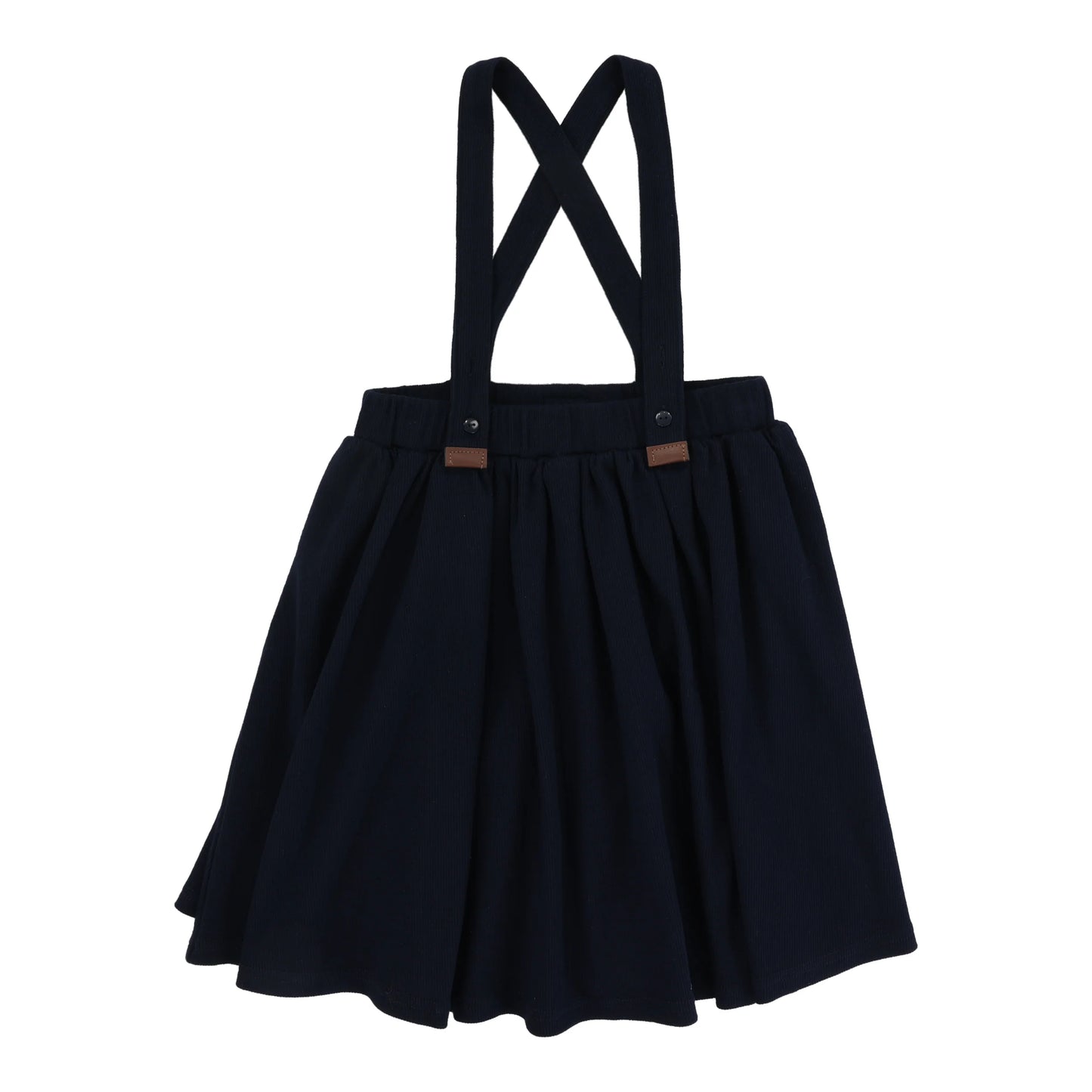 Ribbed Suspender Skirt Navy