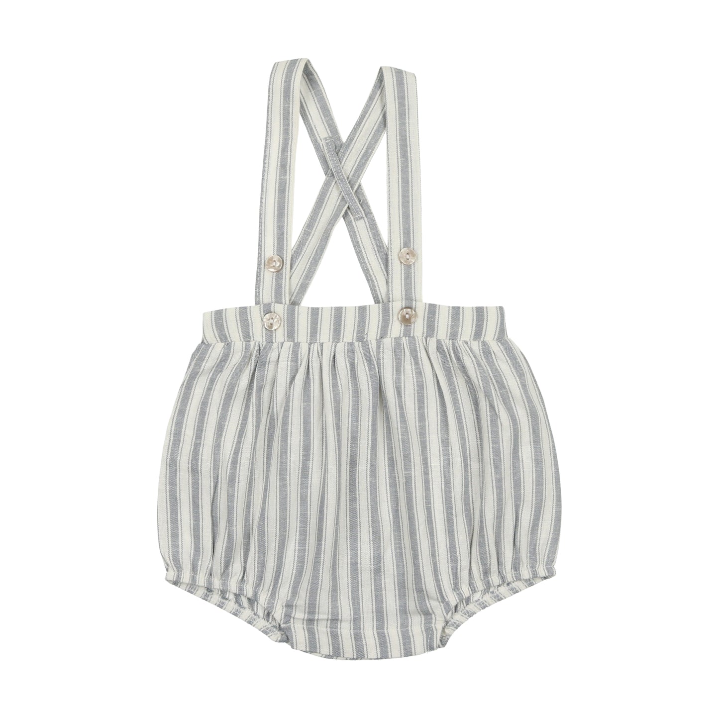 Suspender Bubble Bloomer- Light Blue Stripe