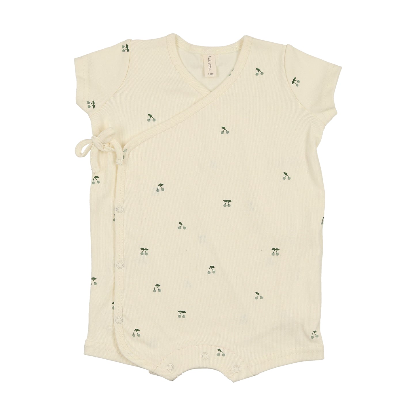 Scattered Cherry Romper Ivory/Mint