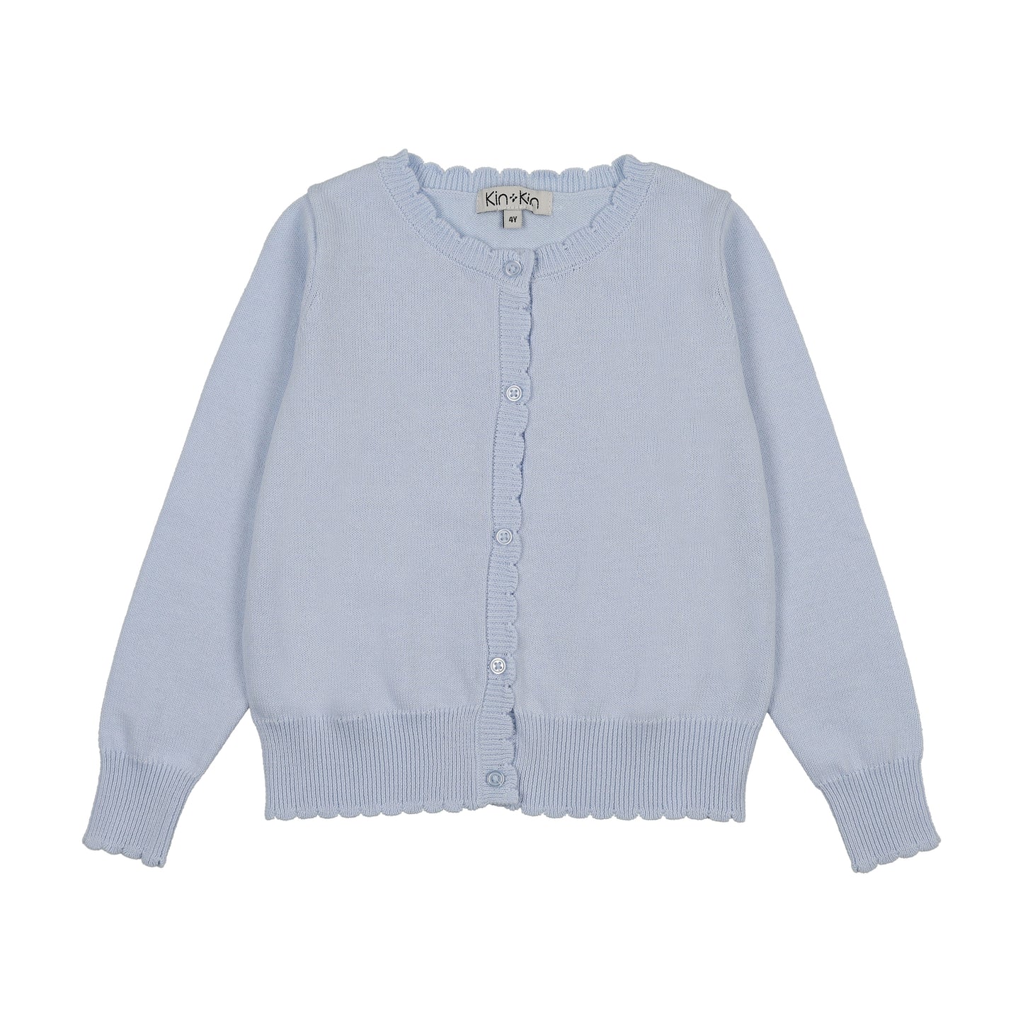 Light Blue Scalloped Edge Cardigan