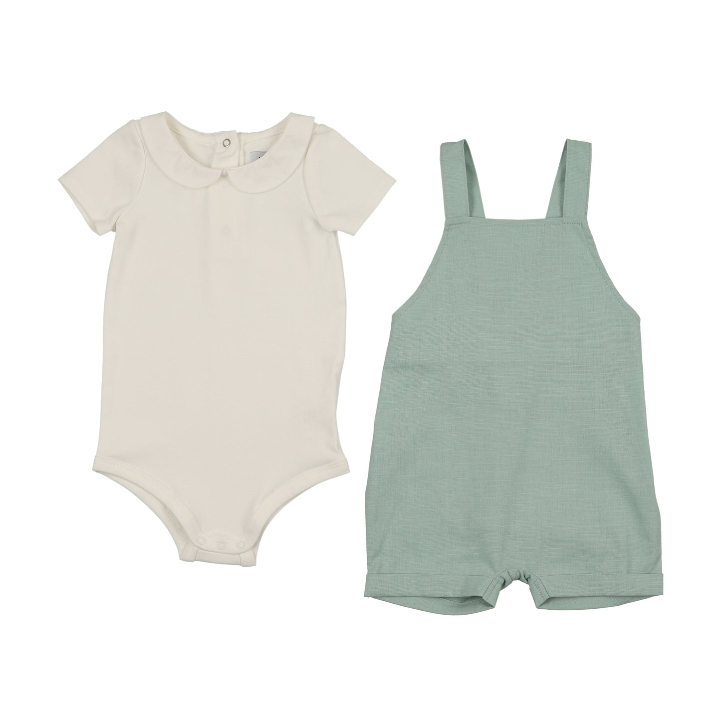 Mint Overall and Onesie Set