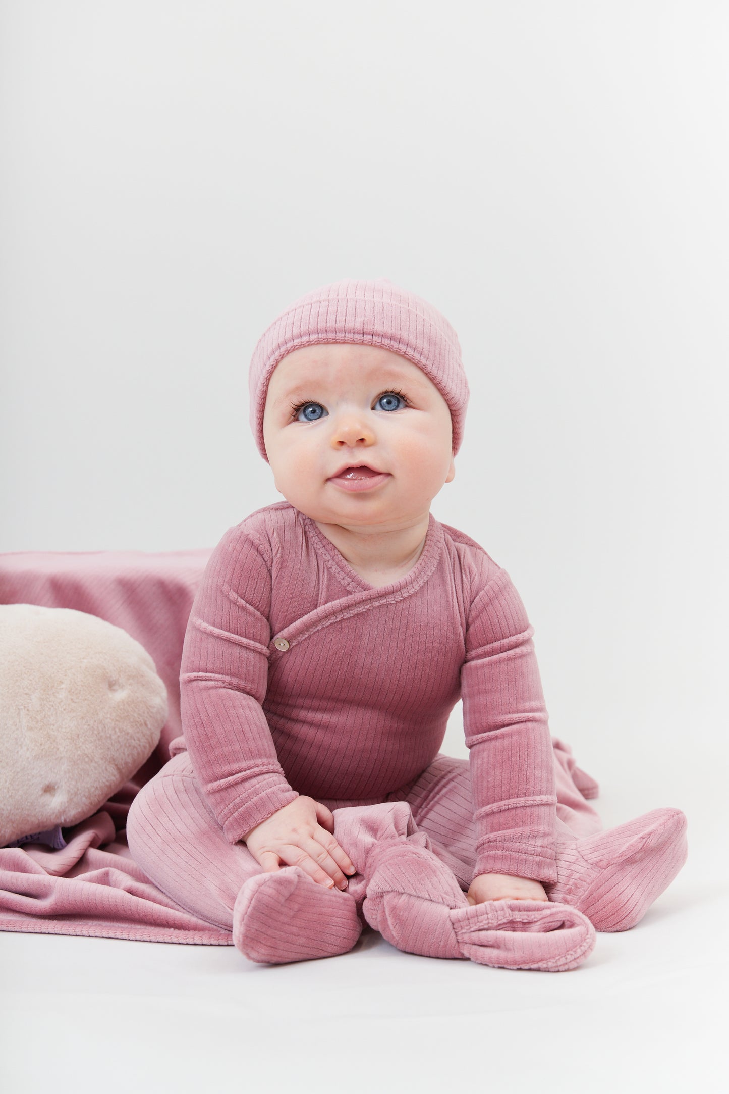 Mauve Rib Wrap Romper