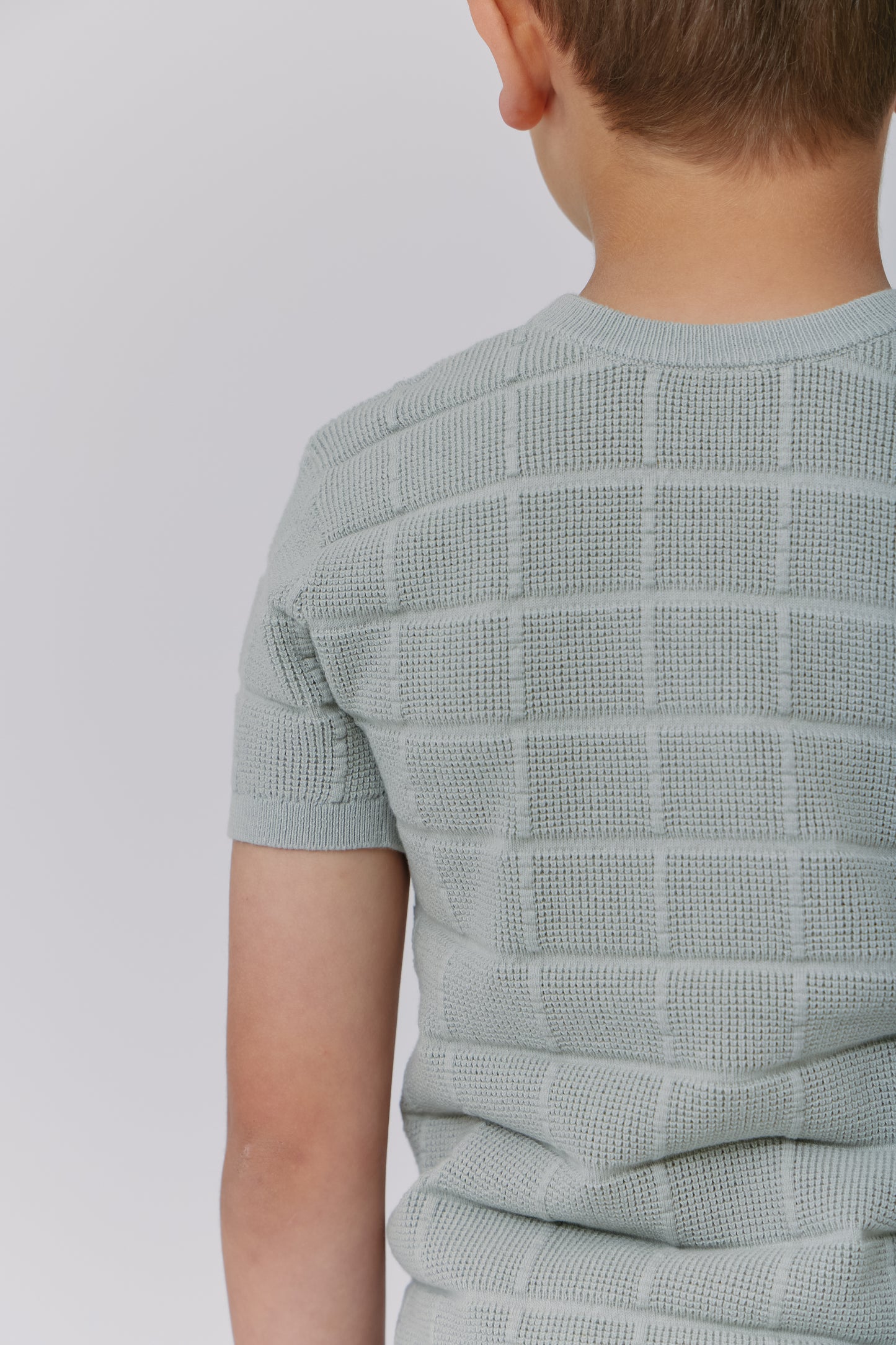 Light Sage Grid Texture Sweater