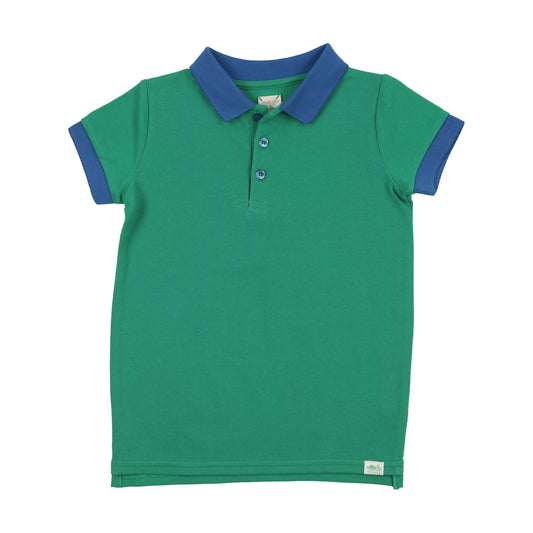 Short Sleeve Polo- Green Blue