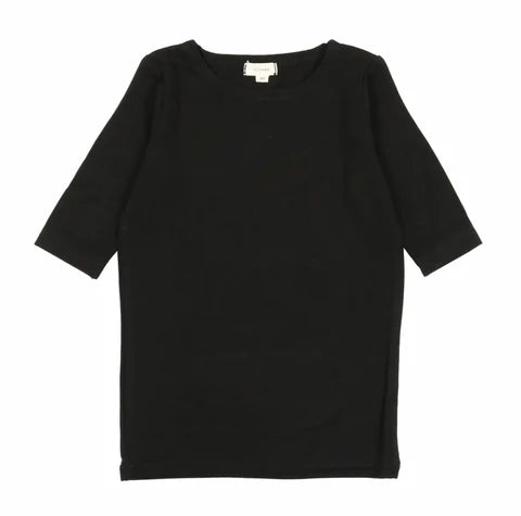 Bamboo Tee Three Quarter Sleeve Black
