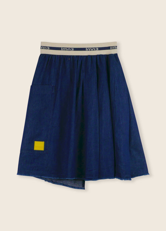 Asymmetric Skirt Light Blue/Dark Blue/Chambray
