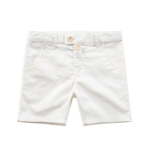 Off White Cotton Shorts