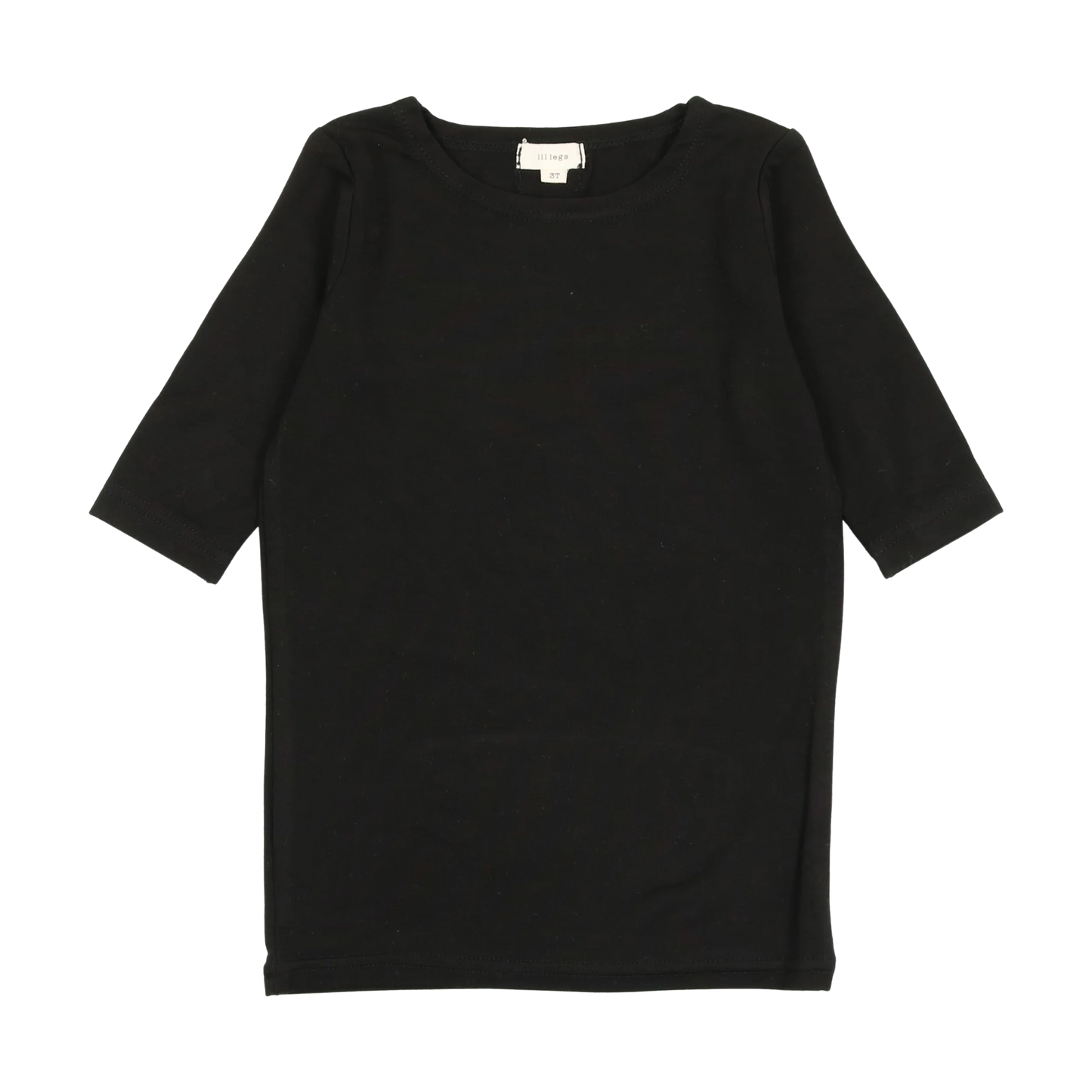Bamboo Tee Three Quarter Sleeve- Black
