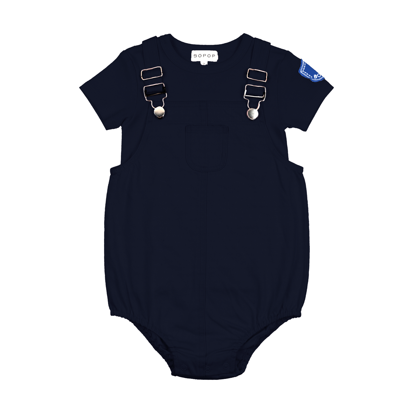 Navy Emblem Romper