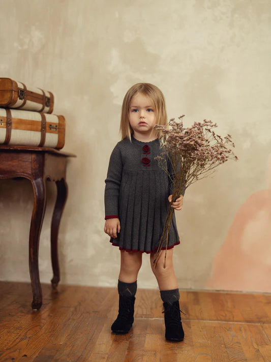 Crochet Flower Knit Dress