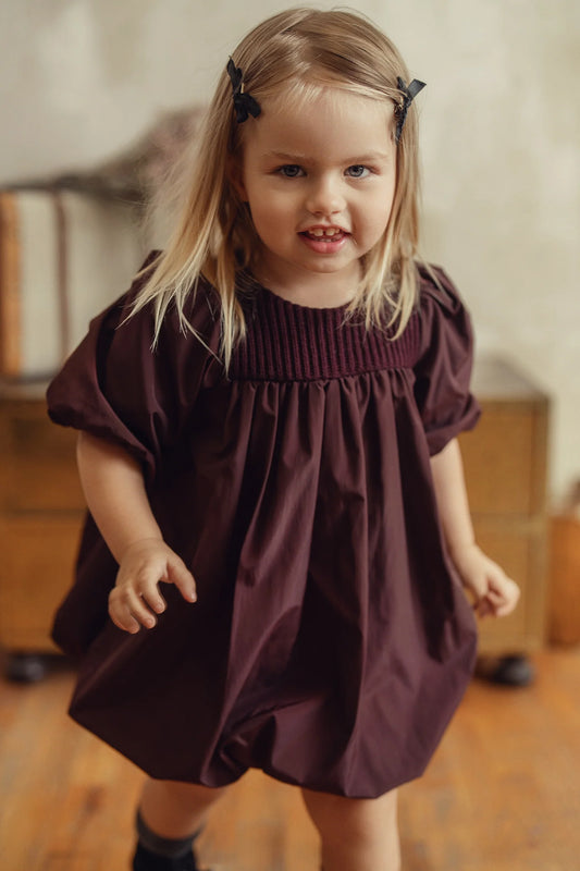 TAFFETA BUBBLE HEM DRESS- Fig