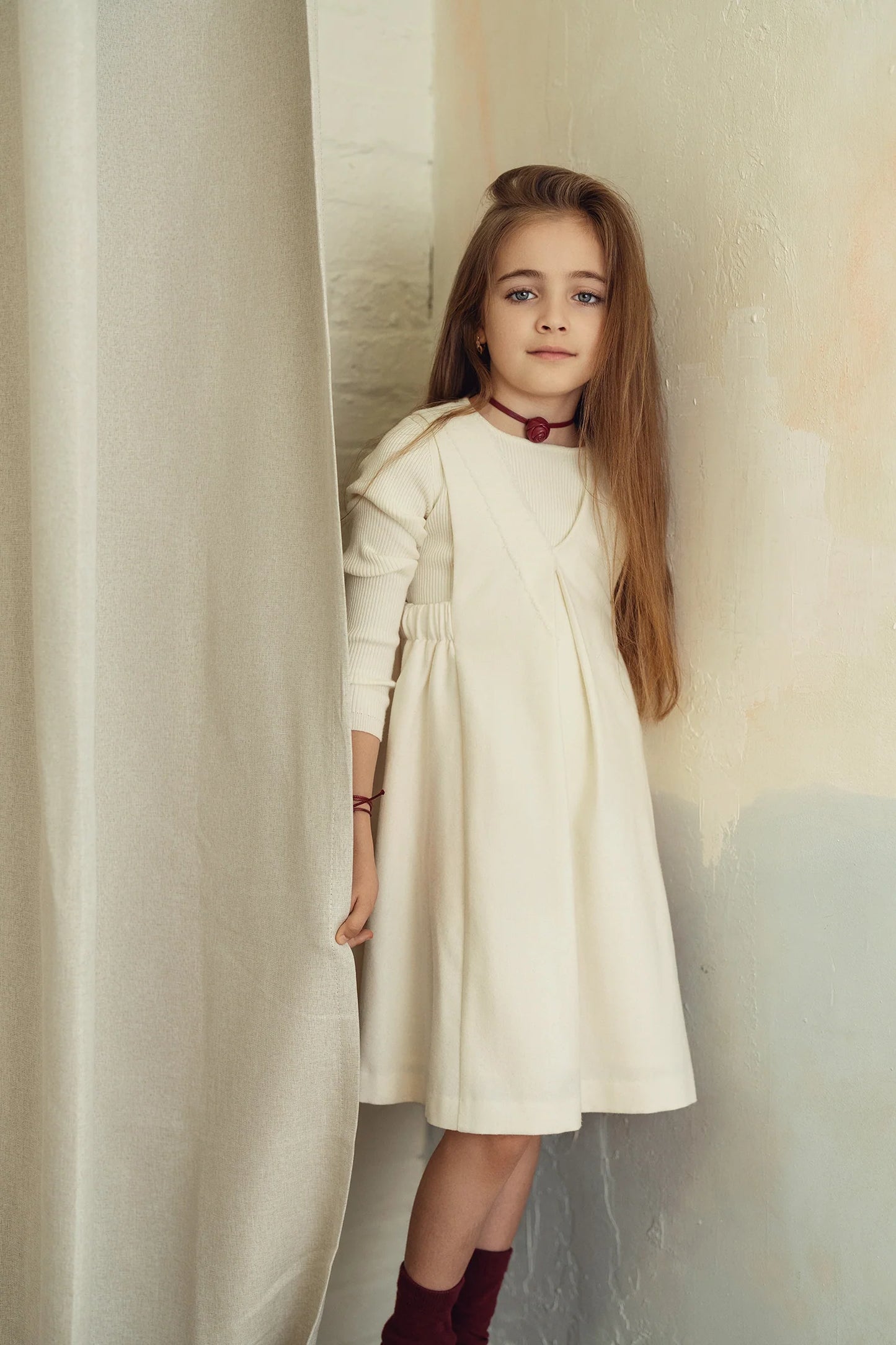 Wool Jumper and Ribbed Top- Cream