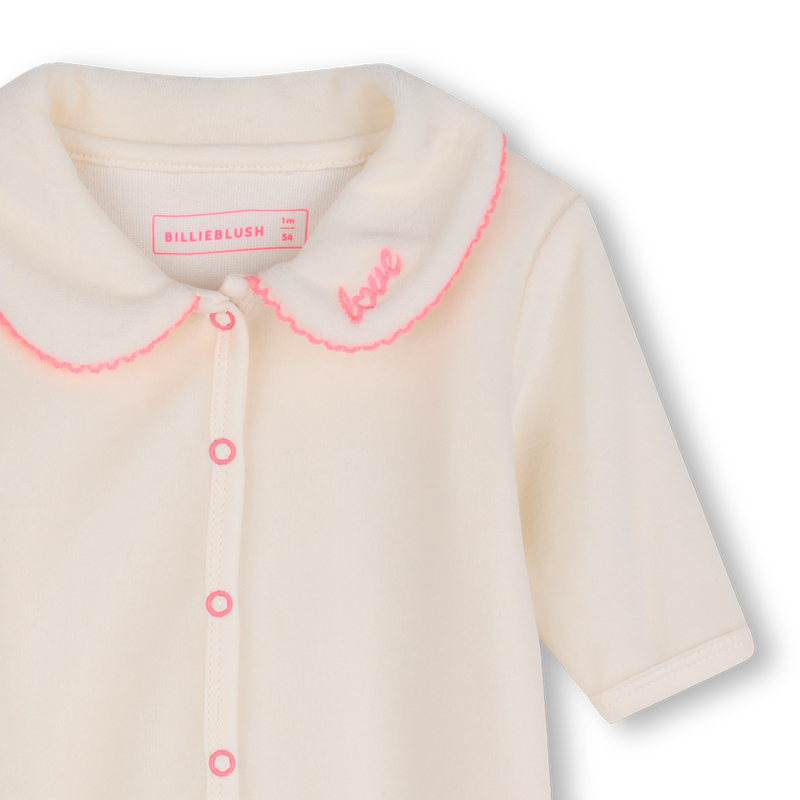 Velour Ivory Footie