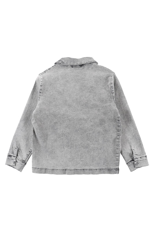 ART Shirt front pocket LIGHT GREY washed