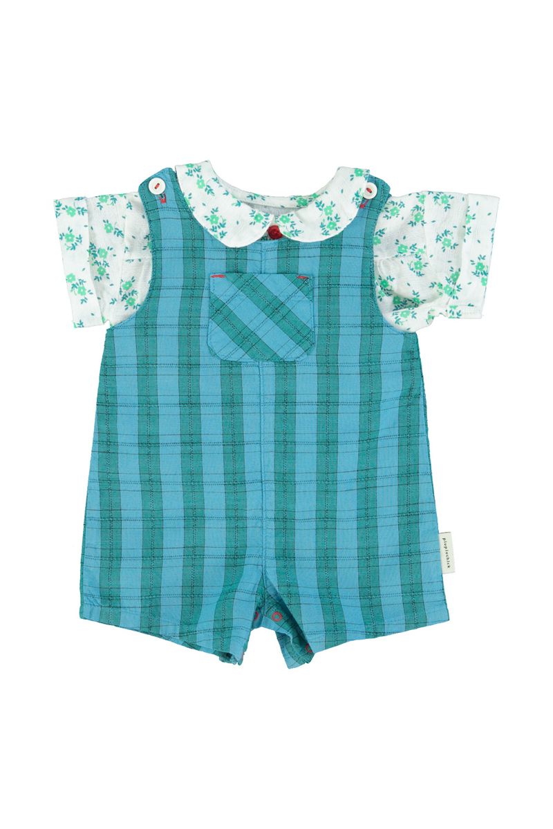 Blue & Green Baby Short Jumpsuit