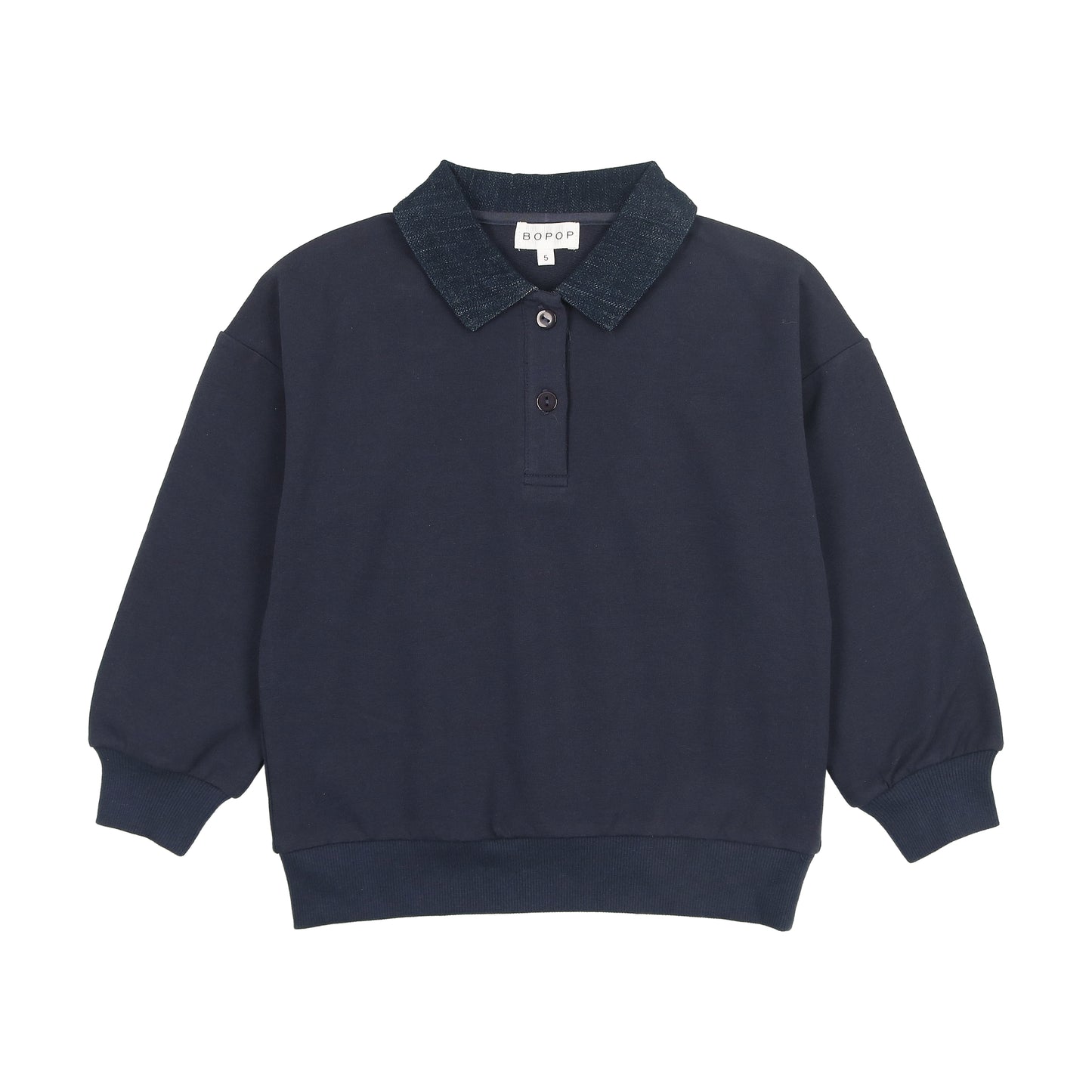 Denim Collared Sweatshirt