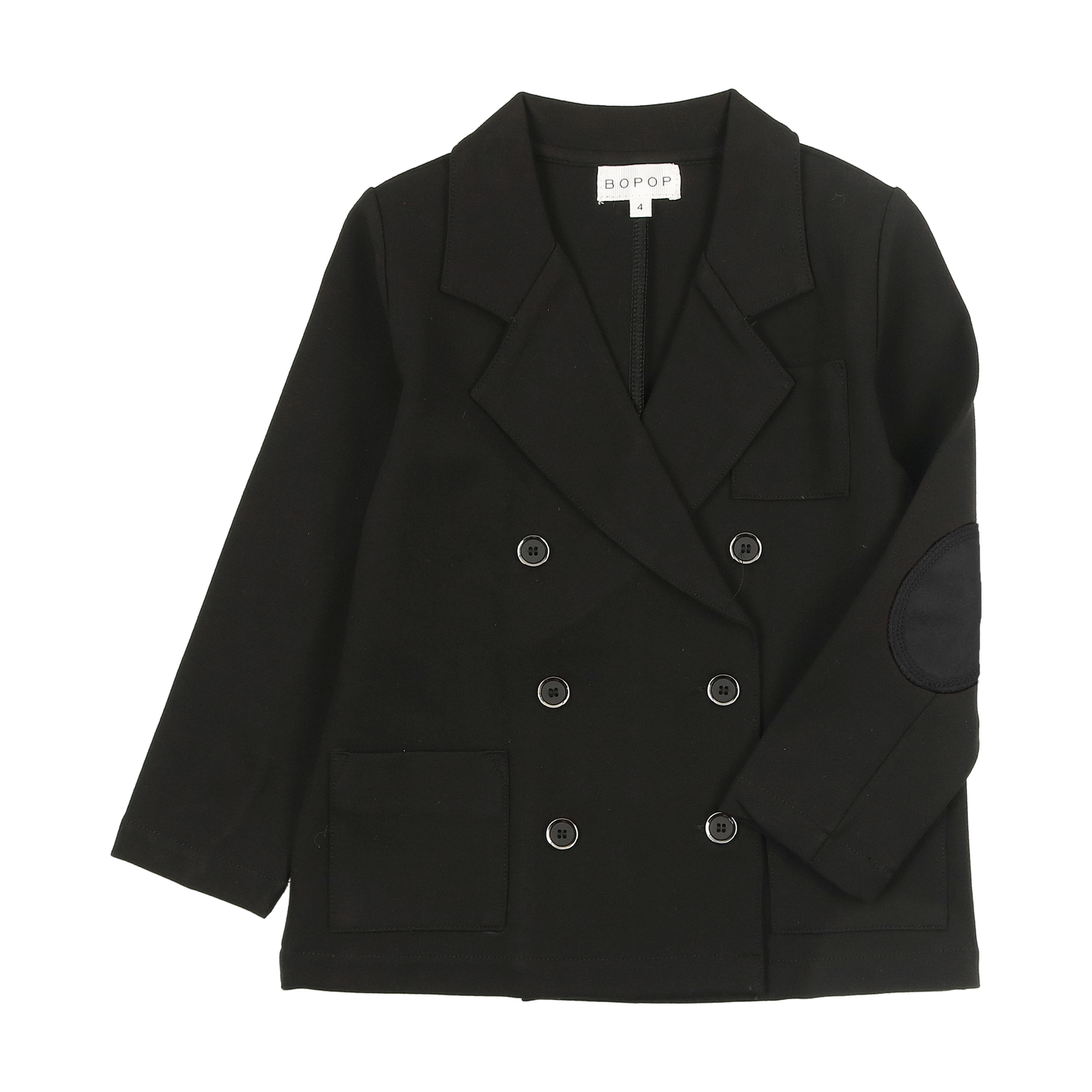 Black Double Breasted Blazer with Patches