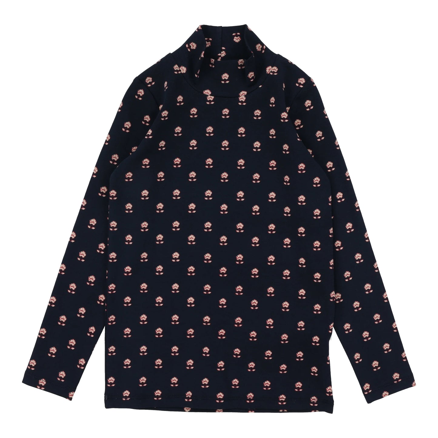 Vintage Floral Mockneck - Navy