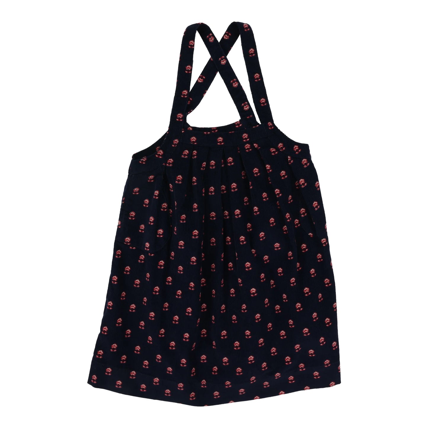 Vintage Floral Pinafore Jumper Off Blue