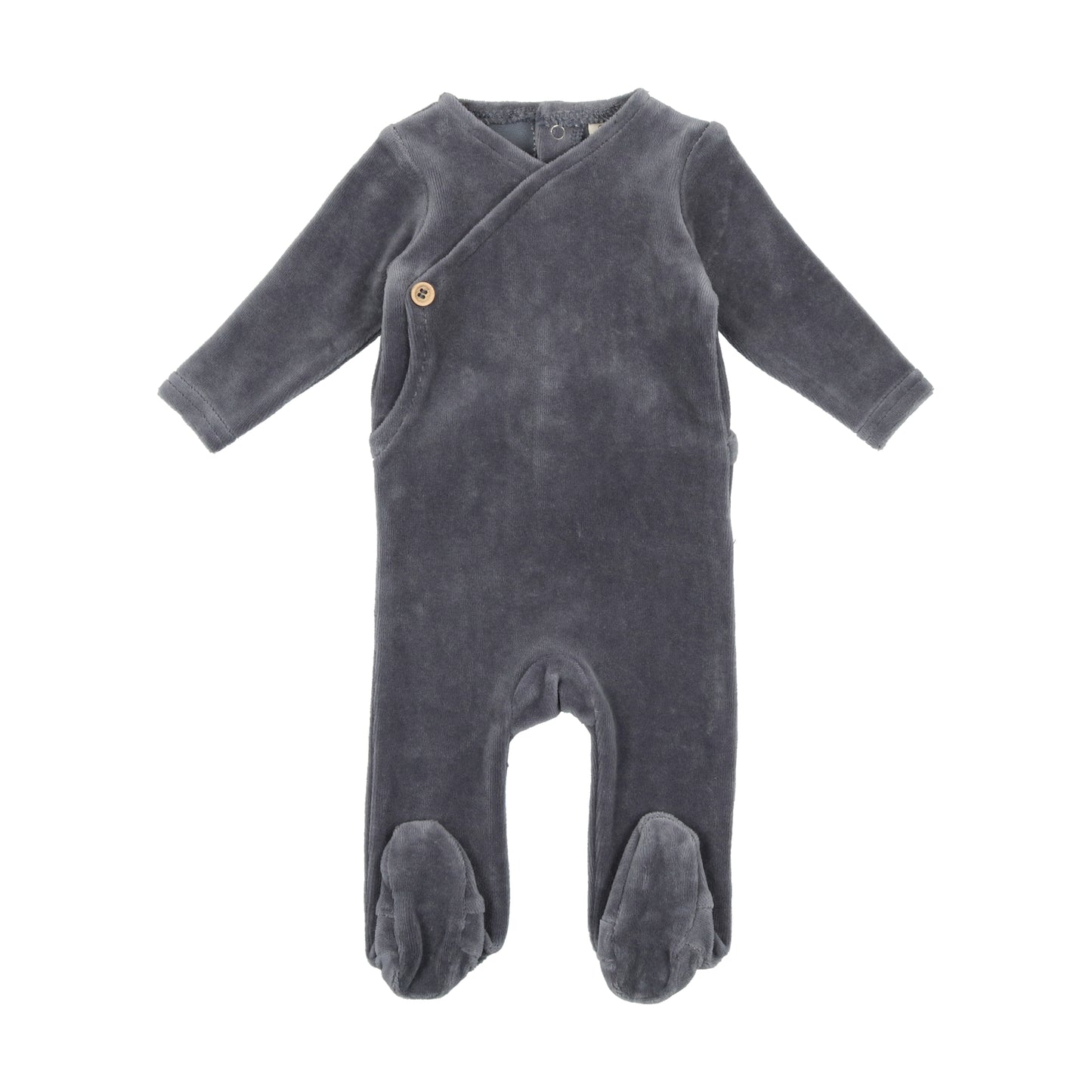 Velour Button Wrap Footie Slate