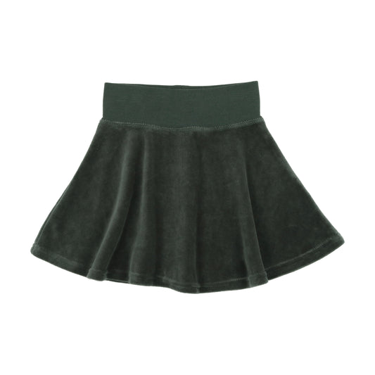 Velour Circle Skirt Green