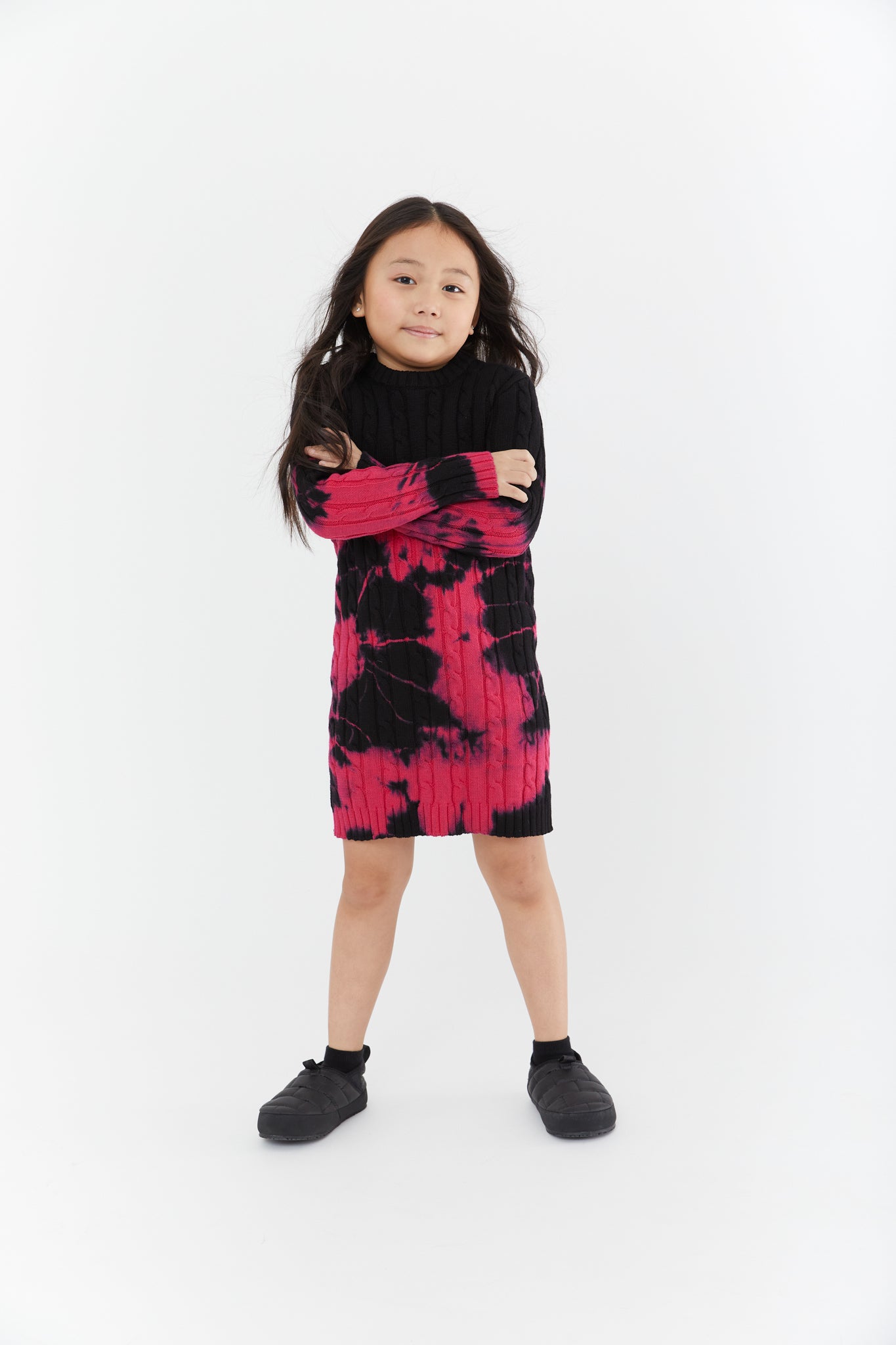 Cable Dye Dress- Pink