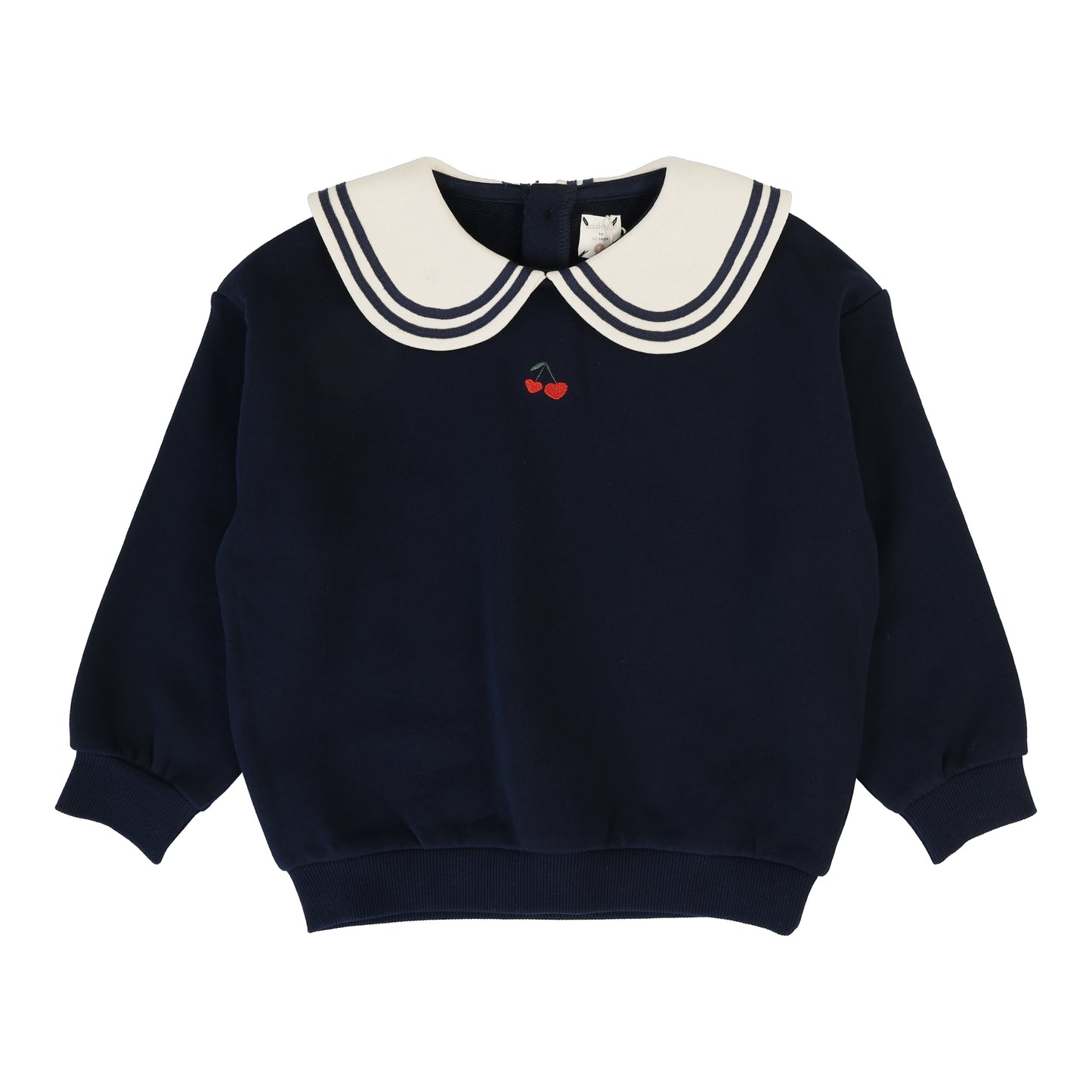 Embroidered Cherry Sweatshirt Navy