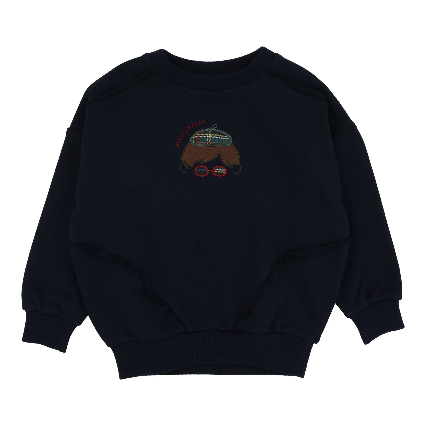 Plaid Detail Boys Sweatshirt Navy