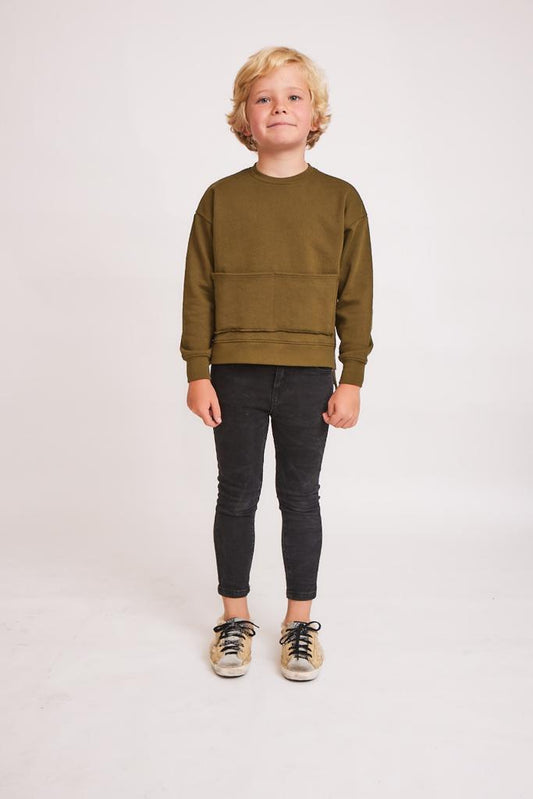 Boy's Sweatshirt- Kangaroo Pocket Green