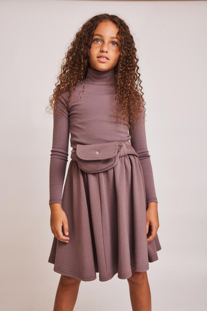 Lavender Short Skirt with Drawstring