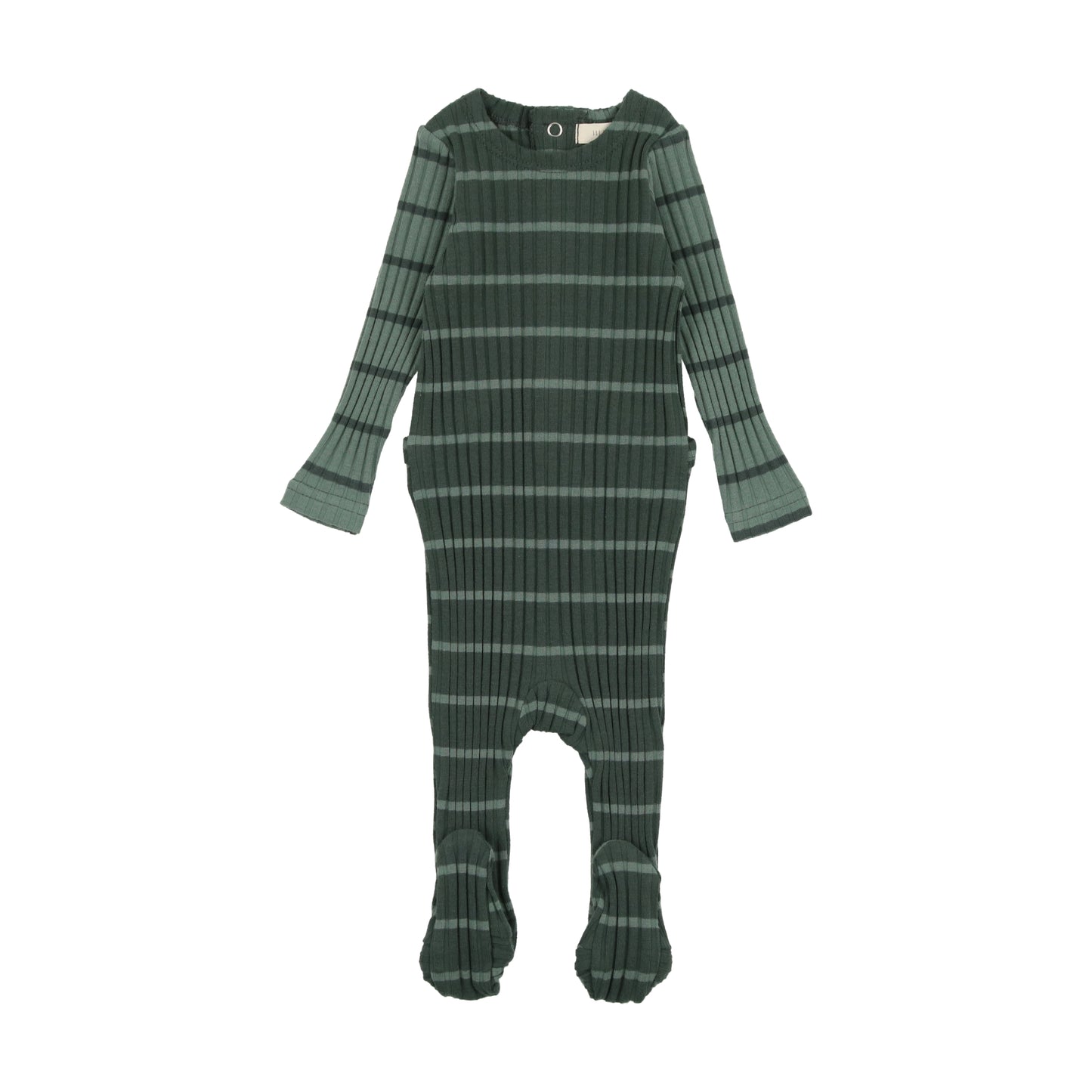 Wide Rib Footie Green Stripe